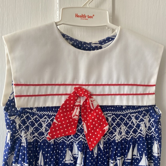 Healthtex vintage Blue and White Sailboat Kids Dress - Picture 2 of 11